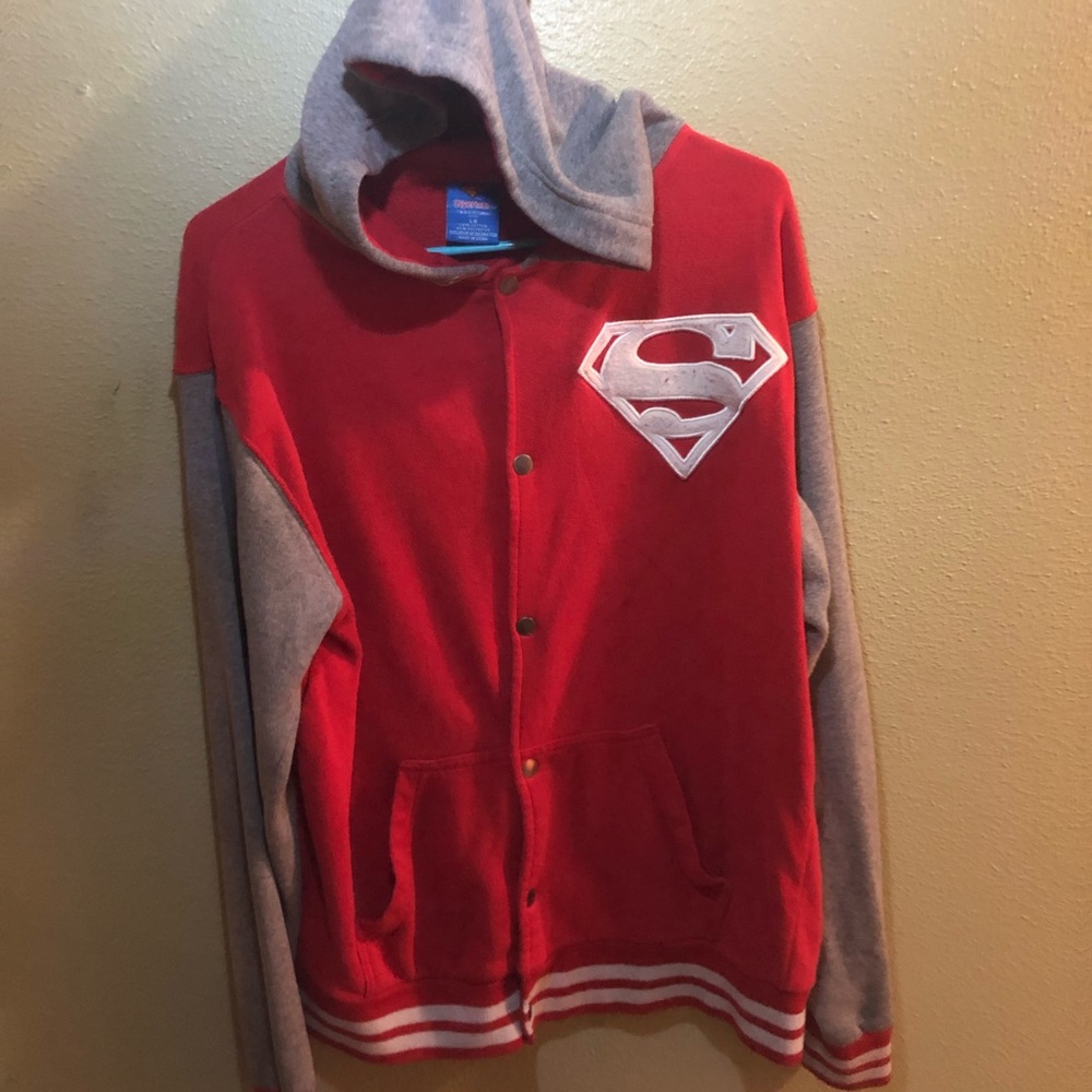Superman Varsity Jacket w/ Hoodie